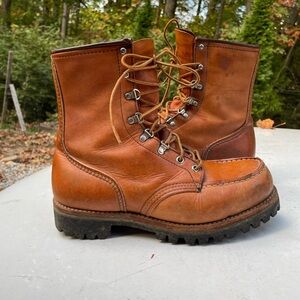 Red Wing Irish Setter Vintage 855 Moc Toe USA leather Boots Size 7.5 EE Men’s